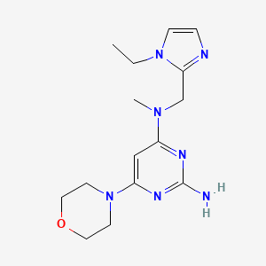 molecular formula C15H23N7O B3768465 N~4~-[(1-ethyl-1H-imidazol-2-yl)methyl]-N~4~-methyl-6-morpholin-4-ylpyrimidine-2,4-diamine 