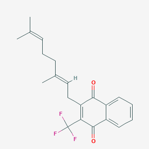 molecular formula C21H21F3O2 B037685 2-[(2E)-3,7-dimethylocta-2,6-dienyl]-3-(trifluoromethyl)naphthalene-1,4-dione CAS No. 119052-96-9