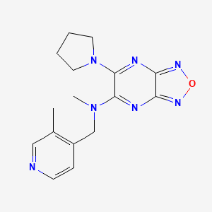 molecular formula C16H19N7O B3768546 N-methyl-N-[(3-methyl-4-pyridinyl)methyl]-6-(1-pyrrolidinyl)[1,2,5]oxadiazolo[3,4-b]pyrazin-5-amine 