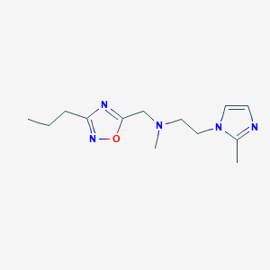 molecular formula C13H21N5O B3768563 N-methyl-2-(2-methyl-1H-imidazol-1-yl)-N-[(3-propyl-1,2,4-oxadiazol-5-yl)methyl]ethanamine 