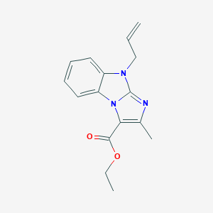 molecular formula C16H17N3O2 B376857 ethyl 9-allyl-2-methyl-9H-imidazo[1,2-a]benzimidazole-3-carboxylate 