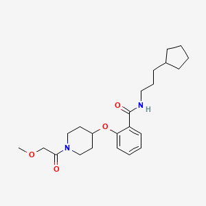 molecular formula C23H34N2O4 B3768590 N-(3-cyclopentylpropyl)-2-{[1-(methoxyacetyl)-4-piperidinyl]oxy}benzamide 