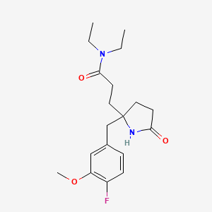 molecular formula C19H27FN2O3 B3768640 N,N-diethyl-3-[2-(4-fluoro-3-methoxybenzyl)-5-oxo-2-pyrrolidinyl]propanamide 