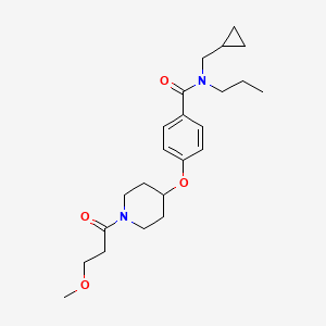molecular formula C23H34N2O4 B3768660 N-(cyclopropylmethyl)-4-{[1-(3-methoxypropanoyl)-4-piperidinyl]oxy}-N-propylbenzamide 