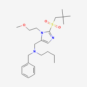 molecular formula C23H37N3O3S B3768685 N-benzyl-N-{[2-[(2,2-dimethylpropyl)sulfonyl]-1-(2-methoxyethyl)-1H-imidazol-5-yl]methyl}-1-butanamine 