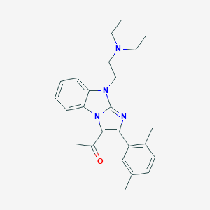 molecular formula C25H30N4O B376869 1-[4-[2-(Diethylamino)ethyl]-2-(2,5-dimethylphenyl)imidazo[1,2-a]benzimidazol-1-yl]ethanone 