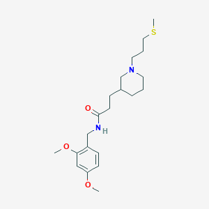 molecular formula C21H34N2O3S B3768720 N-(2,4-dimethoxybenzyl)-3-{1-[3-(methylthio)propyl]-3-piperidinyl}propanamide 