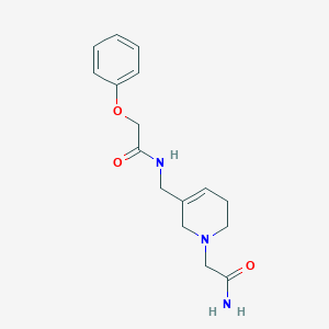molecular formula C16H21N3O3 B3768748 N-{[1-(2-amino-2-oxoethyl)-1,2,5,6-tetrahydropyridin-3-yl]methyl}-2-phenoxyacetamide 