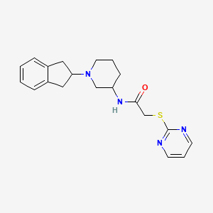molecular formula C20H24N4OS B3768751 N-[1-(2,3-dihydro-1H-inden-2-yl)-3-piperidinyl]-2-(2-pyrimidinylthio)acetamide 