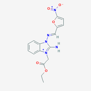 2-amino-1-(2-ethoxy-2-oxoethyl)-3-{[(5-nitro-2-furyl)methylene]amino}-3H-benzimidazol-1-ium