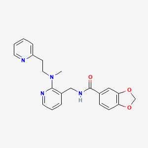 molecular formula C22H22N4O3 B3768780 N-[(2-{methyl[2-(2-pyridinyl)ethyl]amino}-3-pyridinyl)methyl]-1,3-benzodioxole-5-carboxamide 