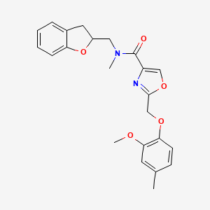 molecular formula C23H24N2O5 B3768962 N-(2,3-dihydro-1-benzofuran-2-ylmethyl)-2-[(2-methoxy-4-methylphenoxy)methyl]-N-methyl-1,3-oxazole-4-carboxamide 