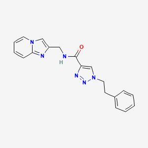 molecular formula C19H18N6O B3768968 N-(imidazo[1,2-a]pyridin-2-ylmethyl)-1-(2-phenylethyl)-1H-1,2,3-triazole-4-carboxamide 