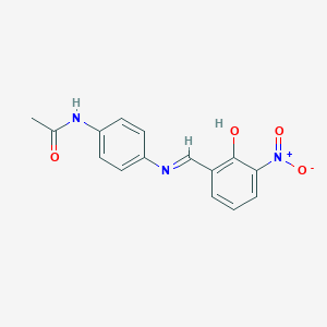 molecular formula C15H13N3O4 B376904 N-{4-[(E)-[(2-Hydroxy-3-nitrophenyl)methylidene]amino]phenyl}acetamide 