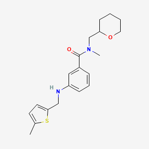 molecular formula C20H26N2O2S B3769041 N-methyl-3-{[(5-methyl-2-thienyl)methyl]amino}-N-(tetrahydro-2H-pyran-2-ylmethyl)benzamide 