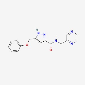 molecular formula C17H17N5O2 B3769054 N-methyl-5-(phenoxymethyl)-N-(pyrazin-2-ylmethyl)-1H-pyrazole-3-carboxamide 