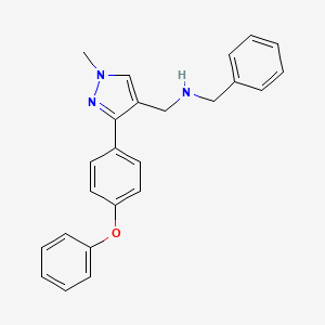 molecular formula C24H23N3O B3769124 N-benzyl-1-[1-methyl-3-(4-phenoxyphenyl)-1H-pyrazol-4-yl]methanamine 
