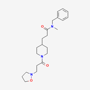 molecular formula C22H33N3O3 B3769149 N-benzyl-3-{1-[3-(2-isoxazolidinyl)propanoyl]-4-piperidinyl}-N-methylpropanamide 