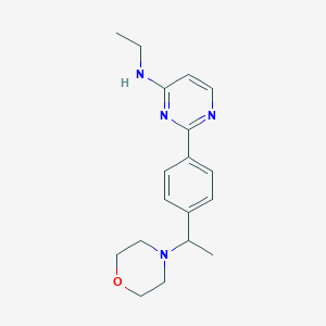 molecular formula C18H24N4O B3769156 N-ethyl-2-[4-(1-morpholin-4-ylethyl)phenyl]pyrimidin-4-amine 