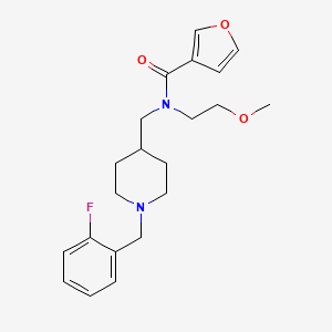 molecular formula C21H27FN2O3 B3769185 N-{[1-(2-fluorobenzyl)-4-piperidinyl]methyl}-N-(2-methoxyethyl)-3-furamide 