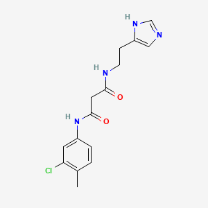 molecular formula C15H17ClN4O2 B3769192 N-(3-chloro-4-methylphenyl)-N'-[2-(1H-imidazol-4-yl)ethyl]malonamide 