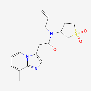 molecular formula C17H21N3O3S B3769209 N-allyl-N-(1,1-dioxidotetrahydro-3-thienyl)-2-(8-methylimidazo[1,2-a]pyridin-3-yl)acetamide 