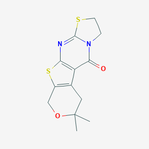 B376922 7,7-dimethyl-2,3,6,9-tetrahydro-5H,7H-pyrano[4',3':4,5]thieno[2,3-d][1,3]thiazolo[3,2-a]pyrimidin-5-one CAS No. 296799-07-0
