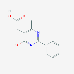 molecular formula C14H14N2O3 B376927 (4-Methoxy-6-methyl-2-phenyl-pyrimidin-5-yl)-acetic acid CAS No. 331665-83-9