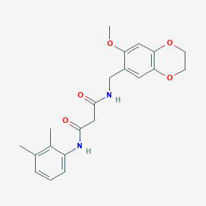molecular formula C21H24N2O5 B3769306 N-(2,3-dimethylphenyl)-N'-[(7-methoxy-2,3-dihydro-1,4-benzodioxin-6-yl)methyl]malonamide 