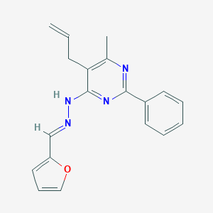 molecular formula C19H18N4O B376933 2-furaldehyde (5-allyl-6-methyl-2-phenyl-4-pyrimidinyl)hydrazone CAS No. 330819-77-7