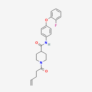 molecular formula C23H25FN2O3 B3769411 N-[4-(2-fluorophenoxy)phenyl]-1-(4-pentenoyl)-4-piperidinecarboxamide 