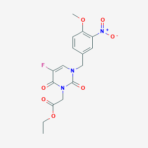 ethyl (5-fluoro-3-{3-nitro-4-methoxybenzyl}-2,6-dioxo-3,6-dihydro-1(2H)-pyrimidinyl)acetate