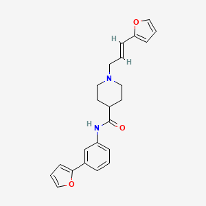 molecular formula C23H24N2O3 B3769435 N-[3-(2-furyl)phenyl]-1-[(2E)-3-(2-furyl)-2-propen-1-yl]-4-piperidinecarboxamide 