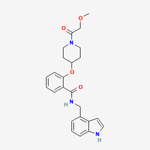 molecular formula C24H27N3O4 B3769442 N-(1H-indol-4-ylmethyl)-2-[1-(2-methoxyacetyl)piperidin-4-yl]oxybenzamide 