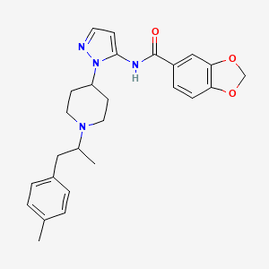 molecular formula C26H30N4O3 B3769445 N-[2-[1-[1-(4-methylphenyl)propan-2-yl]piperidin-4-yl]pyrazol-3-yl]-1,3-benzodioxole-5-carboxamide 
