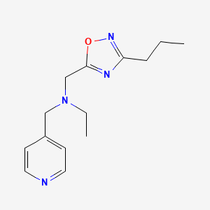 molecular formula C14H20N4O B3769470 N-[(3-propyl-1,2,4-oxadiazol-5-yl)methyl]-N-(4-pyridinylmethyl)ethanamine 