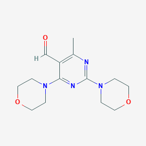 4-Methyl-2,6-di(4-morpholinyl)-5-pyrimidinecarbaldehyde