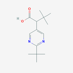 molecular formula C14H22N2O2 B037695 2-(2-Tert-butylpyrimidin-5-yl)-3,3-dimethylbutanoic acid CAS No. 122936-59-8