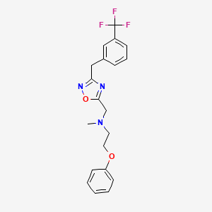 molecular formula C20H20F3N3O2 B3769500 N-methyl-2-phenoxy-N-({3-[3-(trifluoromethyl)benzyl]-1,2,4-oxadiazol-5-yl}methyl)ethanamine 