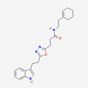 molecular formula C23H28N4O2 B3769616 N-[2-(1-cyclohexen-1-yl)ethyl]-3-{5-[2-(1H-indol-3-yl)ethyl]-1,3,4-oxadiazol-2-yl}propanamide 