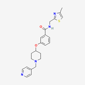 molecular formula C23H26N4O2S B3769618 N-[(4-methyl-1,3-thiazol-2-yl)methyl]-3-[1-(pyridin-4-ylmethyl)piperidin-4-yl]oxybenzamide 