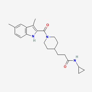molecular formula C22H29N3O2 B3769695 N-cyclopropyl-3-{1-[(3,5-dimethyl-1H-indol-2-yl)carbonyl]-4-piperidinyl}propanamide 