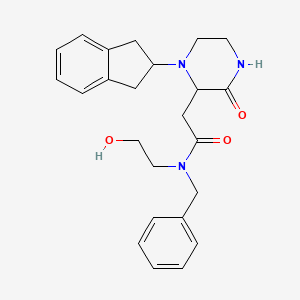 molecular formula C24H29N3O3 B3769700 N-benzyl-2-[1-(2,3-dihydro-1H-inden-2-yl)-3-oxo-2-piperazinyl]-N-(2-hydroxyethyl)acetamide 