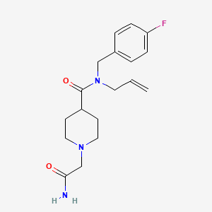 molecular formula C18H24FN3O2 B3769702 N-allyl-1-(2-amino-2-oxoethyl)-N-(4-fluorobenzyl)piperidine-4-carboxamide 