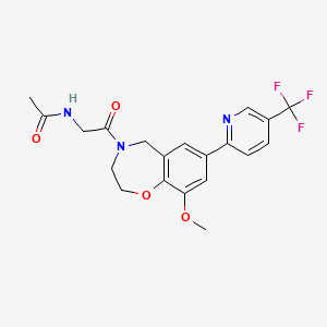 molecular formula C20H20F3N3O4 B3769757 N-{2-[9-methoxy-7-[5-(trifluoromethyl)pyridin-2-yl]-2,3-dihydro-1,4-benzoxazepin-4(5H)-yl]-2-oxoethyl}acetamide 