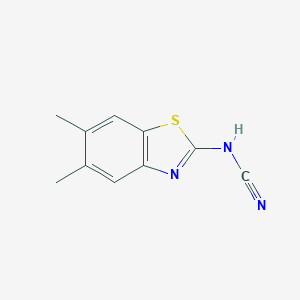 molecular formula C10H9N3S B037699 Cyanamide, (5,6-dimethyl-2-benzothiazolyl)-(9CI) CAS No. 119283-93-1