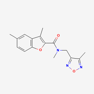 molecular formula C16H17N3O3 B3769929 N,3,5-trimethyl-N-[(4-methyl-1,2,5-oxadiazol-3-yl)methyl]-1-benzofuran-2-carboxamide 
