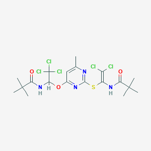 N-{2,2-dichloro-1-[(4-methyl-6-{2,2,2-trichloro-1-[(2,2-dimethylpropanoyl)amino]ethoxy}-2-pyrimidinyl)sulfanyl]vinyl}-2,2-dimethylpropanamide