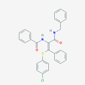 N-{1-[(benzylamino)carbonyl]-2-[(4-chlorophenyl)sulfanyl]-2-phenylvinyl}benzamide