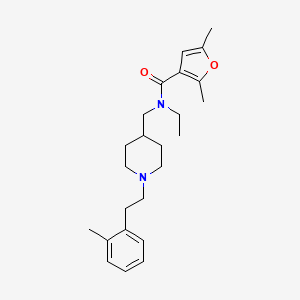 molecular formula C24H34N2O2 B3770100 N-ethyl-2,5-dimethyl-N-({1-[2-(2-methylphenyl)ethyl]-4-piperidinyl}methyl)-3-furamide 